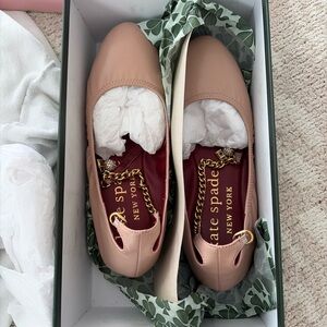 Kate Spade Ankle Chain Strap Crush Ballet Flats in Milk Tea Size 8